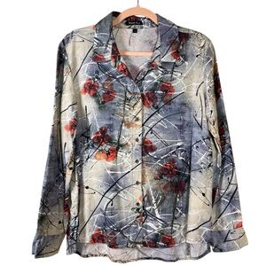 Wyatt Rose Abstract Artsy Button Down Shirt
